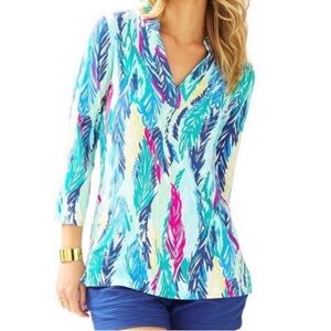Lilly Pulitzer 3/4 Sleeve Colorful Vero Tunic Size XS